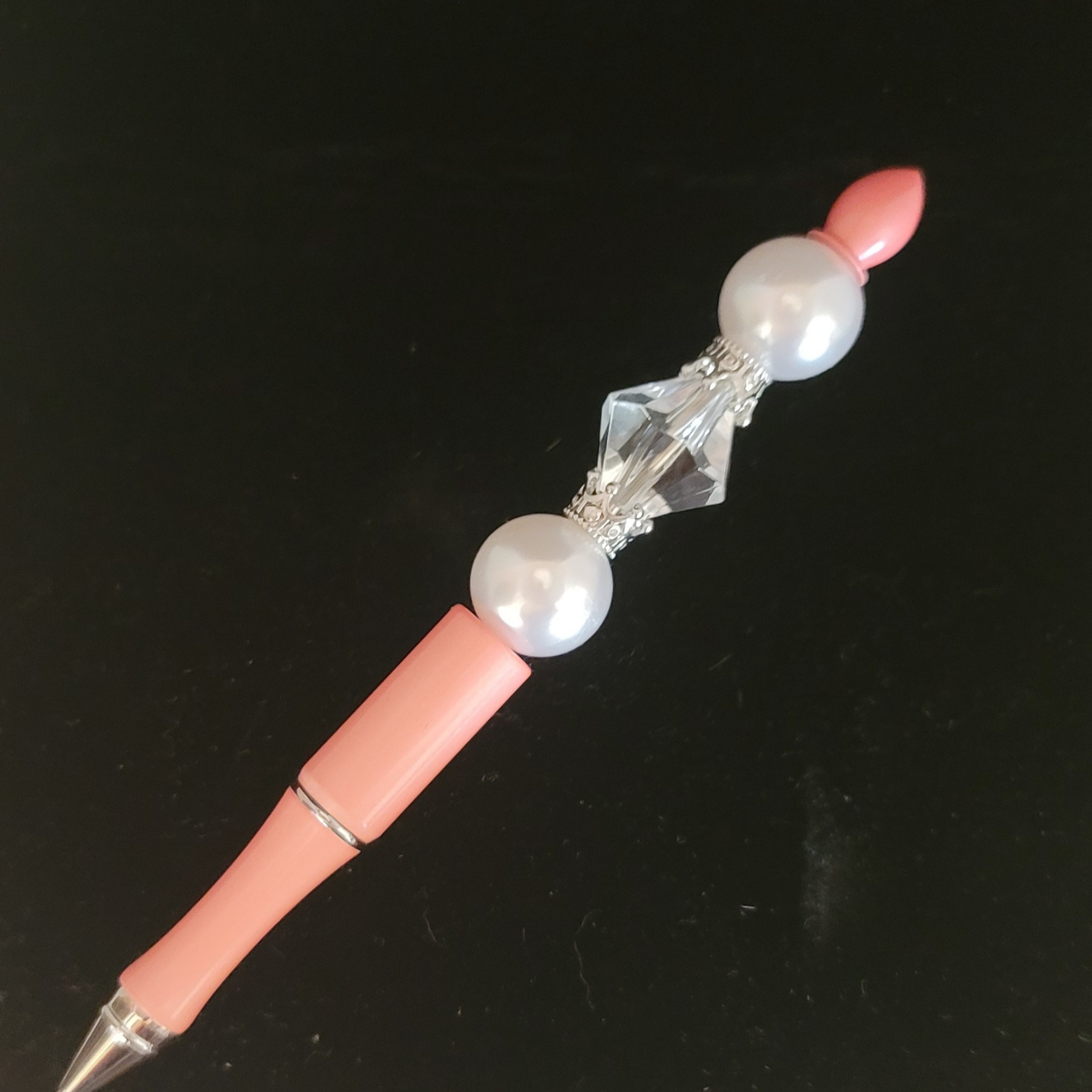 Sophia - Pearl, Crystal & Pastel Pink Jeweled Ink Pen