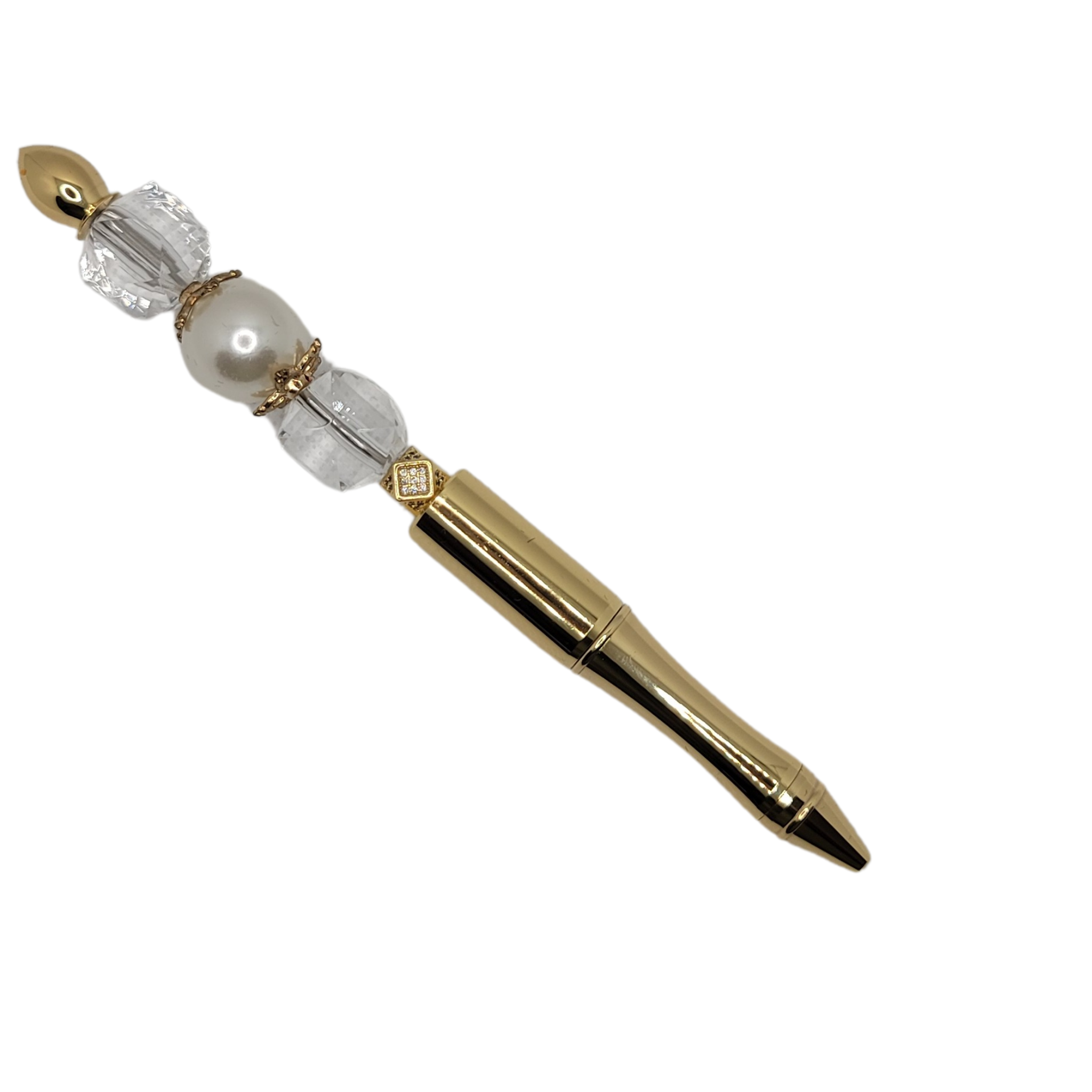 Ayoki - Pearl, Crystal & Gold Jeweled Ink Pen