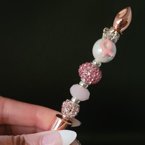 Iris-  Pearl & Pink Rhinestone Jeweled Ink Pen