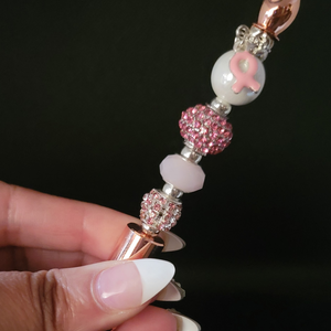 Iris-  Pearl & Pink Rhinestone Jeweled Ink Pen