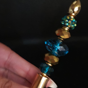 Surya Teal Green & Gold Jeweled Pen