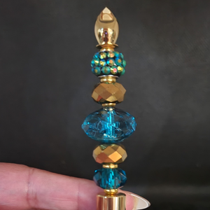 Surya Teal Green & Gold Jeweled Pen